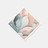 Serviette En Papier Beau design feuille pastel élégant (Coin)