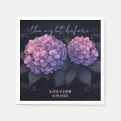 Serviette En Papier Beau Dîner de répétition d'Hydrangée Noire violet (Devant)