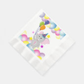 Serviette En Papier Beau éléphant d'anniversaire avec ballons (Coin)