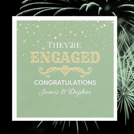 Serviette En Papier Beau fiançailles PERSONNALISÉ