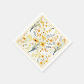 Serviette En Papier Beau fleur sauvage de printemps jaune (Coin)
