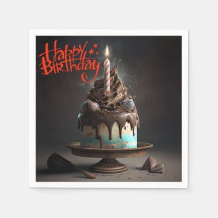 Serviette En Papier Beau gâteau Joyeux Cadeaux d'anniversaire Amour