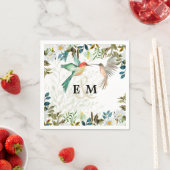 Serviette En Papier Beau HUMMINGBIRDS Couple Mariage (En situation)