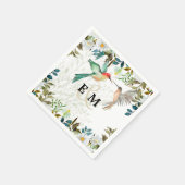 Serviette En Papier Beau HUMMINGBIRDS Couple Mariage (Coin)