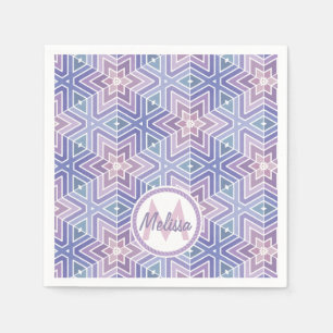 Serviette En Papier Beau Lavande Géométrique Star Maze Motif
