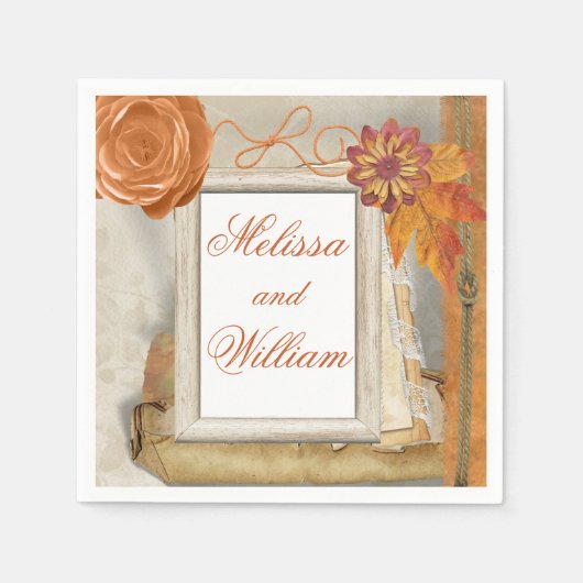 Serviette En Papier Beau Mariage de automne (Devant)