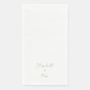 Serviette En Papier Beau Mariage de texte de police Gold