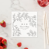 Serviette En Papier Beau Mariage floral élégant (En situation)