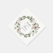 Serviette En Papier Beau Mariage Floral Napkin (Coin)