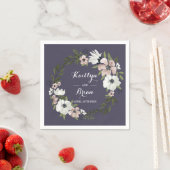Serviette En Papier Beau Mariage Floral Napkin - violet (En situation)