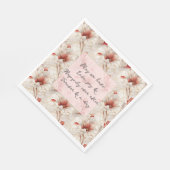 Serviette En Papier Beau Mariage romantique à fleurs rouges (Coin)