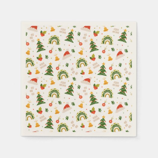 Serviette En Papier Beau Motif de Noël (Devant)