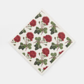 Serviette En Papier Beau Motif Rose Rouge (Coin)