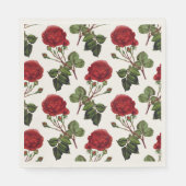Serviette En Papier Beau Motif Rose Rouge (Devant)