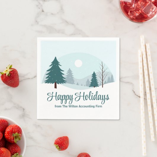 Serviette En Papier Beau Noël Arbres Fêtes d'hiver Fête (En situation)