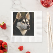 Serviette En Papier Beau Oreiller Husky Lrow (En situation)