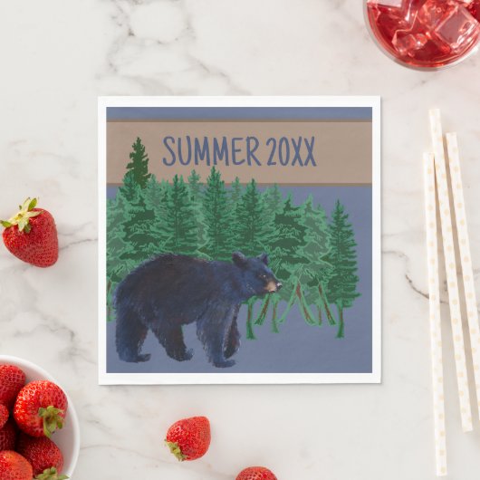 Serviette En Papier Beau papier d'ours noir Napkin (En situation)