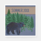 Serviette En Papier Beau papier d'ours noir Napkin (Devant)