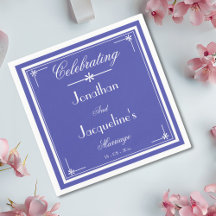 Beau papier Mariage de  de Script Blue Chic