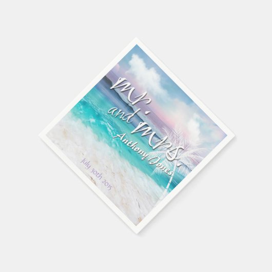 SERVIETTE EN PAPIER BEAU PAPIER TROPICAL OCEAN SOLEIL NAPKINS (Coin)