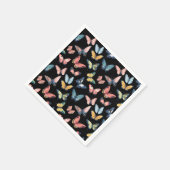 Serviette En Papier Beau Papillon coloré imprimé (Coin)