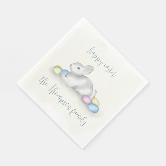 Serviette En Papier Beau Pastel Joyeux Bunny de Pâques Classique Simpl (Coin)