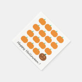 Serviette En Papier Beau Patch Citrouille Halloween (Coin)