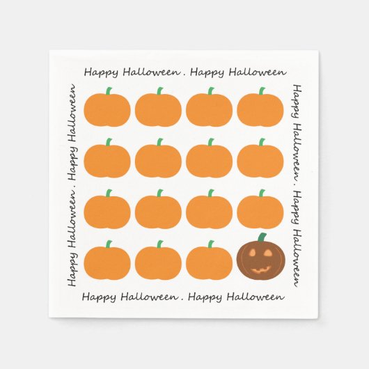 Serviette En Papier Beau Patch Citrouille Halloween (Devant)