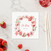 Serviette En Papier Beau Pavot Rose Oh Baby (En situation)