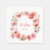 Serviette En Papier Beau Pavot Rose Oh Baby (Devant)