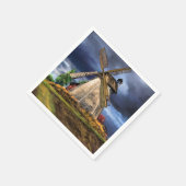 Serviette En Papier Beau paysage de moulin à vin Pays-Bas - Dessin (Coin)