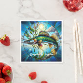 Serviette En Papier Beau poisson d'eau douce et lac bleu (En situation)