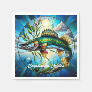 Serviette En Papier Beau poisson d'eau douce et lac bleu