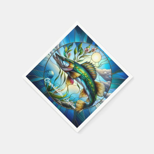 Serviette En Papier Beau poisson d'eau douce et lac bleu (Coin)