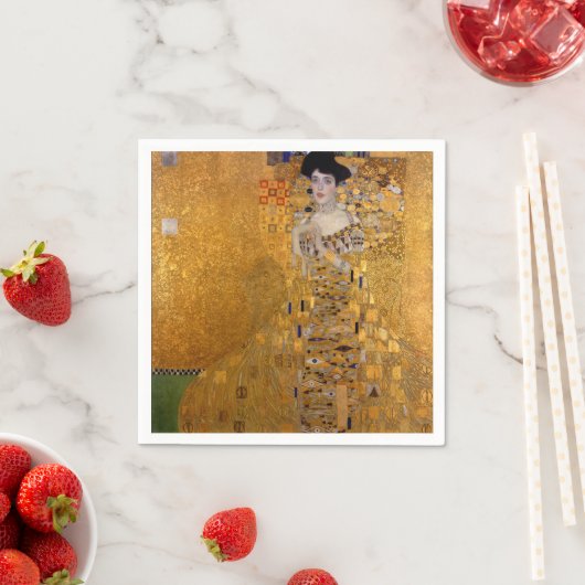 Serviette En Papier Beau portrait d'une dame par Gustav Klimt, Déco (En situation)