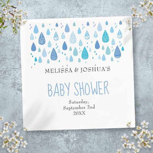 Serviette En Papier Beau Raindrops Couples Baby shower Saupoudrer