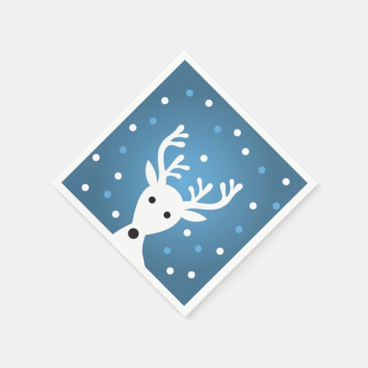 Serviette En Papier Beau renne bleu hiver Papier de Noël Napkin (Coin)