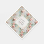 Serviette En Papier Beau Romantique Rose rose rose Roses romantiques (Coin)