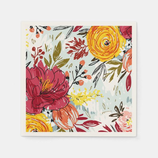 Serviette En Papier Beau Rose (Devant)