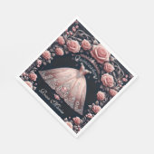 Serviette En Papier Beau Rose espagnol Quinceañera (Coin)