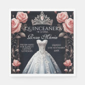 Serviette En Papier Beau Rose espagnol Quinceañera (Devant)
