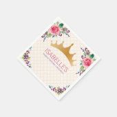 Serviette En Papier Beau Rose Floral Chic design d'anniversaire (Coin)