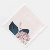 Serviette En Papier Beau rose hydrangée marine feuilles (Coin)