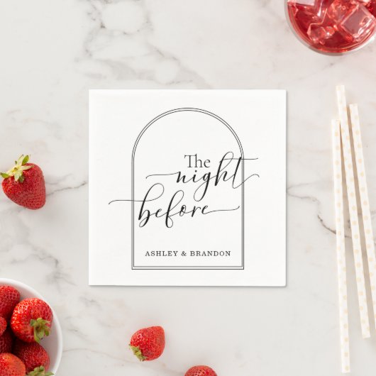 Serviette En Papier Beau Script Minimal La Nuit Avant Les Serviettes (En situation)