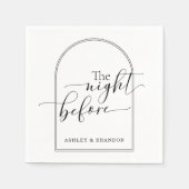 Serviette En Papier Beau Script Minimal La Nuit Avant Les Serviettes (Devant)