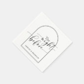 Serviette En Papier Beau Script Minimal La Nuit Avant Les Serviettes (Coin)