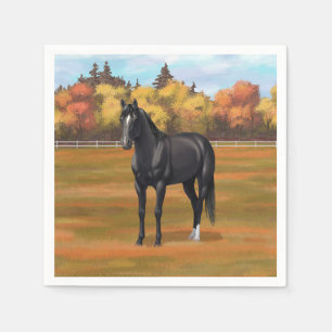 Serviette En Papier Beau Stallion Cheval du Quartier Noir