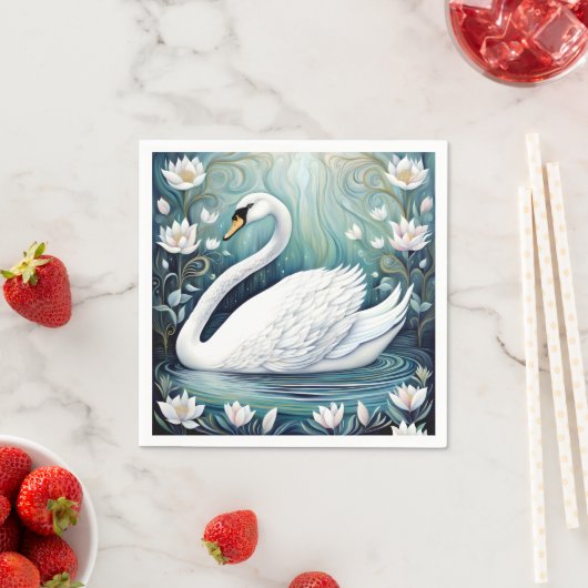 Serviette En Papier Beau Swan (En situation)