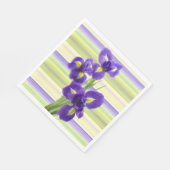 Serviette En Papier Beau violet Iris Aquarelle Motif (Coin)