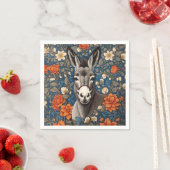 Serviette En Papier Beau visage âne Elégant floral (En situation)